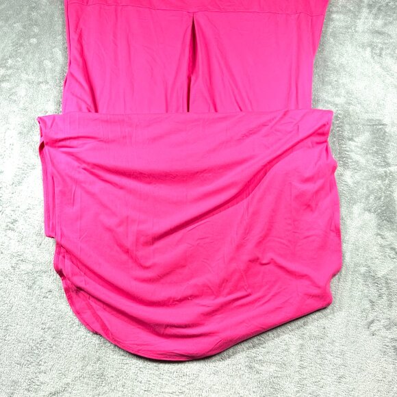 LTX Sportswear S Fuchsia V-Neck Short Sleeve Stretch Casual Dress - Picture 8 of 13